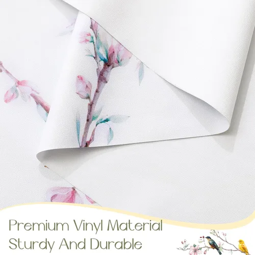 Miniatura 8 de Romanstile Mantel cuadrado de vinilo de verano, mantel de plástico impermeable a prueba de aceite, para exteriores, mantel de vinilo resistente