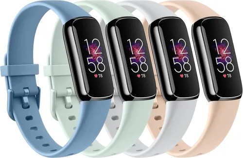 Miniatura 9 de Paquete de 4 correas deportivas compatibles con Fitbit Luxe para mujeres y hombres, correas deportivas de repuesto de silicona suave para Fitbit