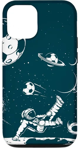 Miniatura 26 de Funda para iPhone 16 para teléfono de fútbol, amante del fútbol, jugador de fútbol espacial, funda de astronauta