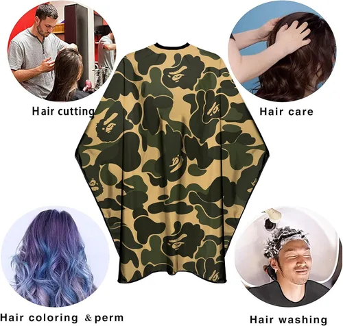 Miniatura 6 de Capa de peluquería para hombres, capa profesional de peluquería con broches de presión, impermeable, capa de peluquería - 63 x 56 pulgadas