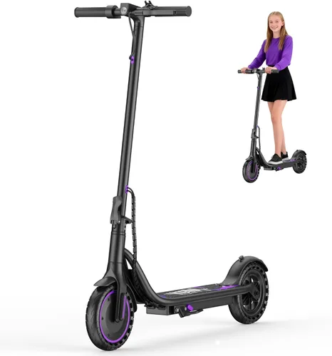 Miniatura 13 de VOLPAM Scooter eléctrico, motor potente de 250/500 W, alcance de 10/23 millas, suspensiones de choque duales, velocidad de 9/19 mph, scooter E