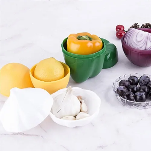 Miniatura 4 de OUKEYI Recipientes de almacenamiento de cebolla, tomate, limón, pimiento verde, 4 unidades de verduras y frutas para refrigerador, caja reutilizable