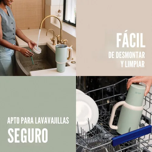 Miniatura 7 de Ello Oasis Botella de Agua de Acero Inoxidable de 30oz - Flower Quilt Colcha de flores