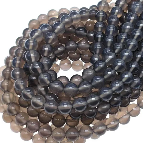Miniatura 20 de Cuentas redondas naturales de aguamarina púrpura de 0.394 in materiales de bricolaje pulsera, collar, aretes, fabricación de cuentas de ágata