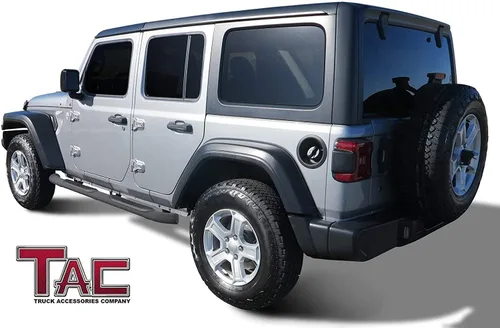 Miniatura 3 de TAC - Estribos laterales compatibles con Jeep Wrangler JL 2018-2025 de 4 puertas Wrangler JL 4xe 2021-2025 SUV de 3 pulgadas con textura, barras