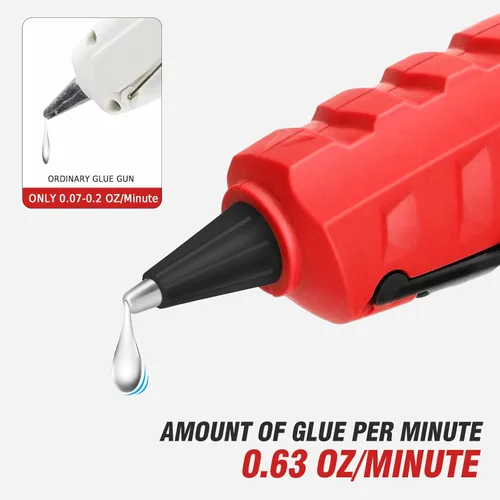 Miniatura 7 de LIVOWALNY Pistola de pegamento caliente inalámbrica compatible con batería Milwaukee de 18 V (solo herramienta), pistola de pegamento caliente y 30