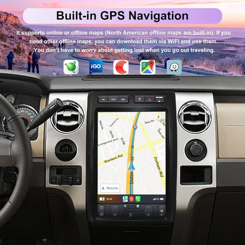 Miniatura 5 de Radio estéreo de coche Android para Ford F150 actualización estéreo 2009 2010 2011 2012 2013, pantalla táctil estilo Tesla de 12.1 pulgadas 4G+64G
