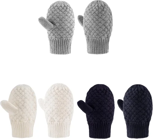Miniatura 43 de Guantes de punto para bebés, niños y niñas, guantes de invierno para recién nacidos, guantes de 0 a 3 años