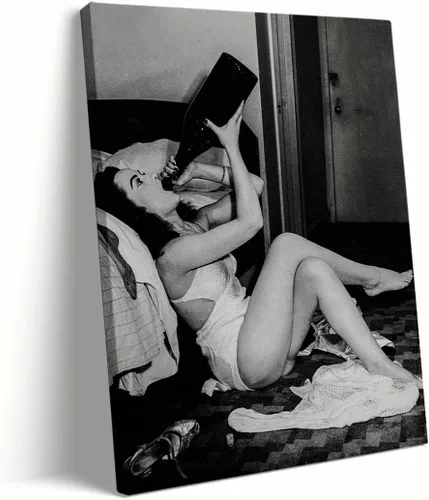 Miniatura 11 de Póster vintage de los años 80, póster en blanco y negro, arte para la pared de las mujeres saltando al agua, arte de playa, arte de verano, barco