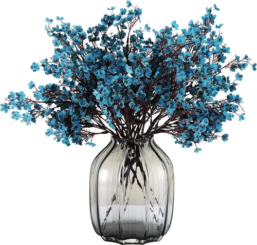 Miniatura 37 de JAKY-Global Flores Artificiales de Tela Aliento de Bebé 12 Ramos Plantas de Seda Falsas Europeas Decoración de Boda Fiesta Ramos de Tacto Real DIY