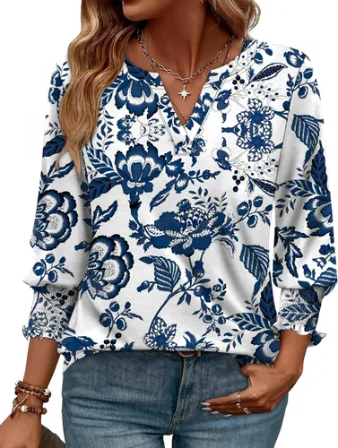Miniatura 8 de WIHOLL 3/4 Length Sleeve Womens Tops Summer Shirts Spring Vacation Outfits Dressy Casual Trendy Fall S-3XL