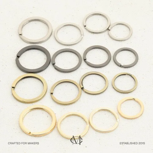 Miniatura 7 de CRAFTMEMORE Llaveros de calidad, anillos planos de metal divididos para llaves de automóvil, accesorios de bricolaje, artesanía en cuero, 10 piezas