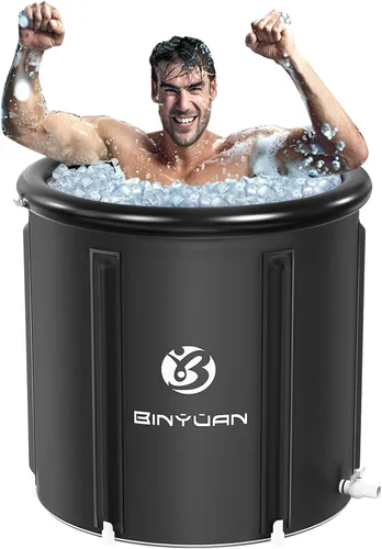 B&Y Bañera de hielo, tina de inmersión fría para la recuperación de atletas, barril de hielo de múltiples capas, bañera inflable para baño de hielo