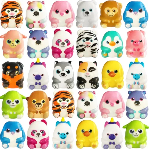 Paquete de 30 recuerdos de fiesta para niños llenos de juguetes esponjosos, juguetes esponjosos jumbo de levantamiento lento, lindos juguetes kawaii