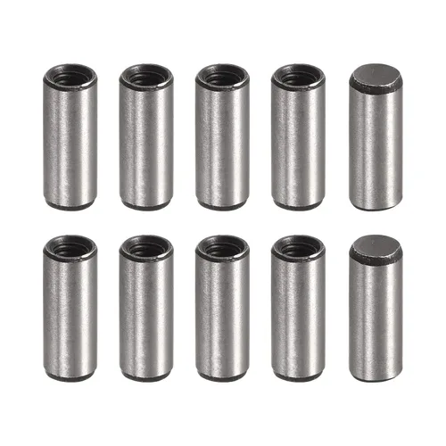 Miniatura 14 de uxcell M4 Pasador de rosca interna 10 unids 0.236x1.969 in biselado plano acero al carbono cilíndrico pin cama estantería dispositivos metálicos