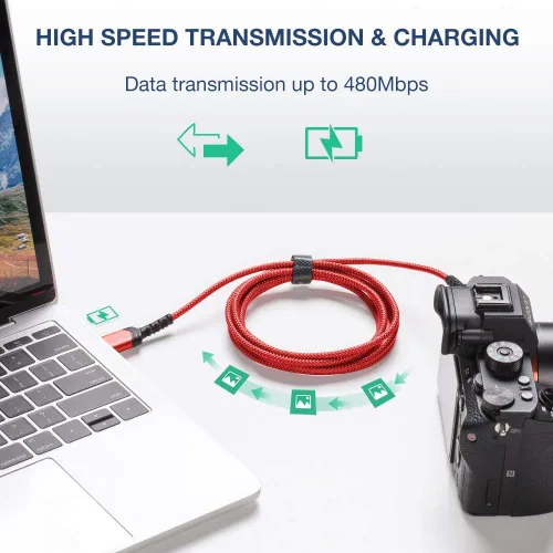 Miniatura 3 de JSAUX Cable mini USB [2 unidades de 3.3 pies + 6.6 pies], USB 2.0 tipo A a Mini B, cable trenzado de carga rápida para GoPro Hero 3+, controlador