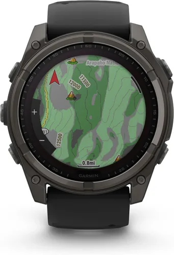 Miniatura 3 de Garmin Fenix 8 Premium - Reloj inteligente multideporte GPS para correr, 51 mm, Zafiro, Solar, clasificado para buceo, linterna incorporada, titanio