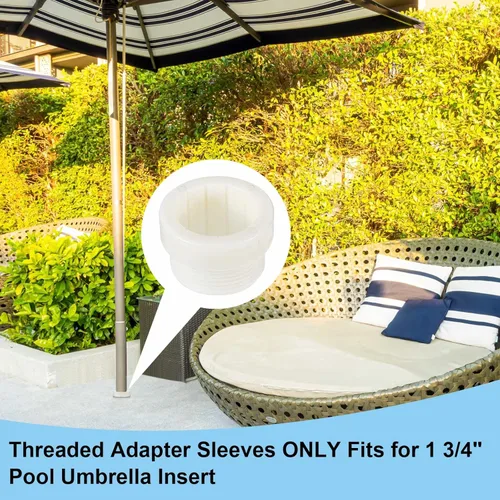Miniatura 5 de Taiyin 4 piezas de adaptador estabilizador de sombrilla de piscina, fundas de adaptador roscadas para sombrilla de piscina, estabilizador de poste