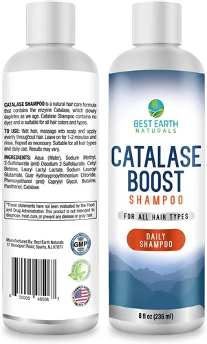 Miniatura 3 de Best Earth Naturals Catalase Formula Starter Set con 60 Cápsulas de Catalase 10,000 Champú 8 onzas y acondicionador 8 onzas