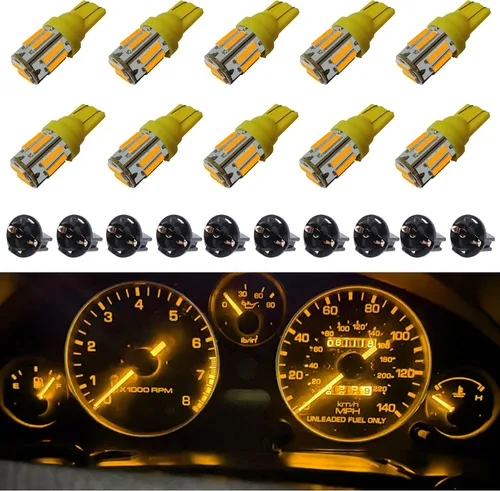 Miniatura 10 de T10 194 168 Dash Instrument Ultra Blue Bombillas LED Bright Panel Gauge Cluster Dashboard Bombillas LED 10pcs/Set