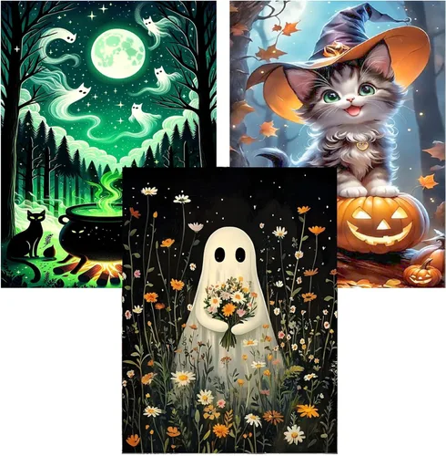 Miniatura 28 de Meothan Paquete de 6 Kits de Pintura de Diamantes Paisaje Lunar Kits de Arte de Diamantes para Adultos Principiantes, Pintura de Taladro Redondo