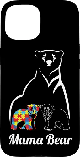 Miniatura 6 de Funda para iPhone 14 Pro Max para concientización sobre el autismo, mamá oso, mamá y niño