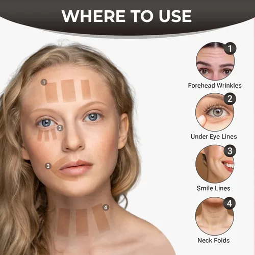 Miniatura 3 de Cinta facial de silicona Cinta facial antiarrugas 2 rollos con diferentes anchos para un ajuste personalizado Cinta tonificante, reafirmante
