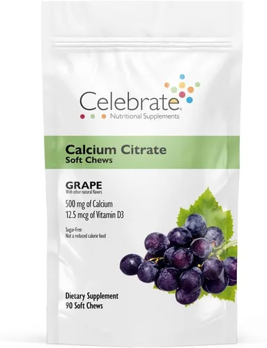 Miniatura 11 de Celebrate Vitamins Bariatric - Masticables suaves de citrato de calcio de 500 mg con 500 UI de vitamina D3 – Esencial para pacientes con bypass