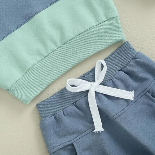 Miniatura 308 de Conjunto de ropa de otoño e invierno para bebé y niño, sudadera larga con capucha y pantalones para niños pequeños, 6, 12, 18, 24 meses, 2T