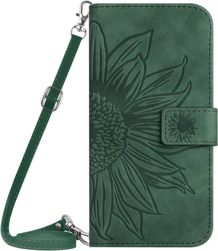 Miniatura 14 de XYX Wallet Case Compatible with Xiaomi Redmi Note 10s, Emboss Half Flower Floral PU Leather Flip Protective Case with Adjustable Shoulder Strap for