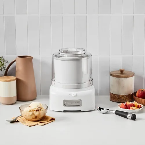 Miniatura 2 de Máquina para hacer helado Cuisinart, máquina de 1.5 cuartos con doble aislamiento, para sorbete y yogur helado, lista en 20 minutos, ICE-21P1, blanca