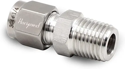 Miniatura 8 de Acoplamiento de compresión de acero inoxidable 304 para conectar tubo de 1/2 pulgada de diámetro exterior x rosca macho NPT de 1/4 pulgada