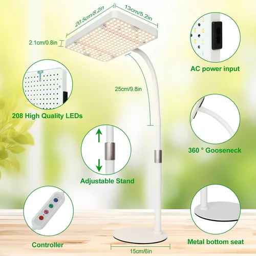 Miniatura 7 de Luz de cultivo de mesa, luces de crecimiento de escritorio brillantes para inicio de semillas, bonsái, suculentas, cactus, temporizador