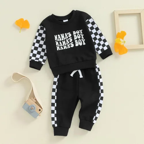Miniatura 3 de Sudadera de rugby con letras bordadas para bebé y niño, con cintura elástica, ropa para bebés