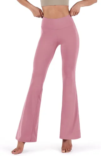ODODOS - Pantalones de yoga acampanados para mujer, con función de control de abdomen, no se transparentan, pantalones deportivos para gimnasio