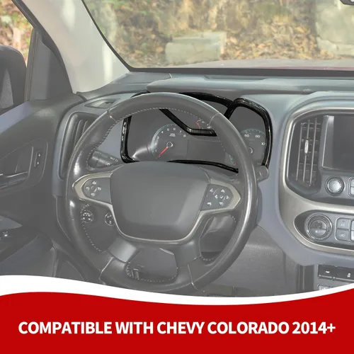 Miniatura 3 de RAZPOY Moldura del panel de salpicadero, cubierta de tablero de consola central compatible con Chevy Colorado 2014-2022 y accesorios interiores