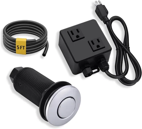 Miniatura 13 de BESTILL Kit de interruptor de aire de eliminación de basura en la parte superior del fregadero con doble salida, listado UL, bronce aceitado de 3.6