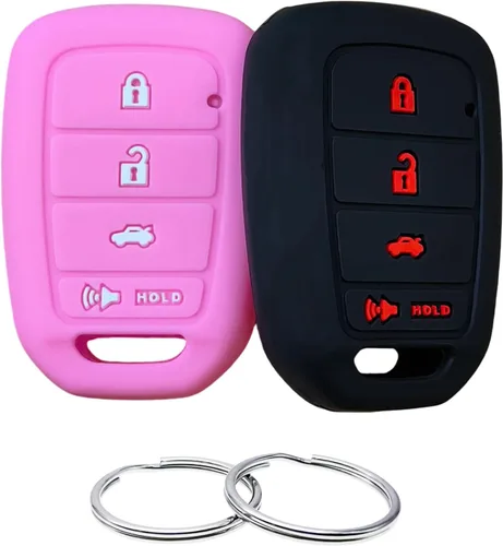Miniatura 13 de REPROTECTING Funda de goma de silicona para llavero compatible con Honda Accord CR-V Civic Crosstour Fit (solo compatible con llavero recto)