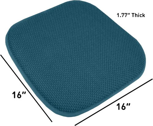Miniatura 228 de Sweet Home Collection Cojines de espuma viscoelástica para silla, goma antideslizante y diseño de panal de abejas y esquinas redondeadas de 16 x 16