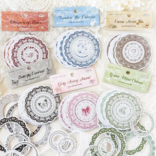 Miniatura 11 de Alideco 120 piezas Pegatinas para Álbumes de Recortes Figuras Retro Scrapbooking Diario Basura Manualidades Embellecimiento Decoración Pegatinas