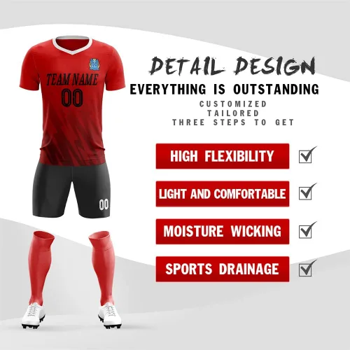 Miniatura 2 de Uniforme de camiseta de fútbol personalizado para hombres, mujeres, niños, camisa y pantalones cortos personalizados con número de nombre