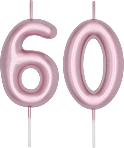 Miniatura 305 de DERVENTA Vela con números de 2.36 pulgadas, decoración perfecta para cumpleaños, brunch, postre, pastel, 1 pieza (número 0 rosa)