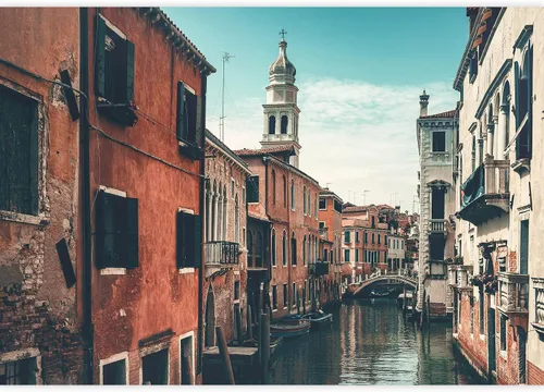 Miniatura 2 de wall26 Adhesivo mural removible para pared, puente del canal de Venecia, Italia, arquitectura, paisaje, fotografía, realismo, bohemio, paisaje