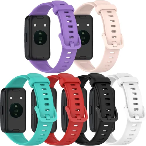 FitTurn Paquete de 6 correas de silicona suave para reloj HUAWEI Band 8 para mujeres y hombres, repuesto resistente al agua para reloj de fitness,
