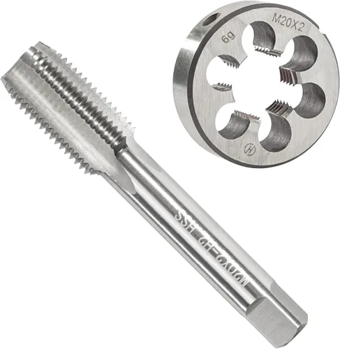Miniatura 11 de M14 x 1.5 Pulgadas Juego de Rosca y Troquel Métrica, Rosca de Máquina M14 x 1.5mm HSS y Troquel de Herramienta de Acero de Aleación Redonda M14 x