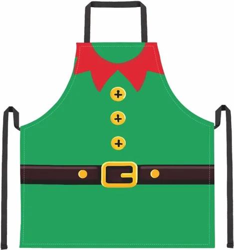 Miniatura 43 de Dreaweet Delantal de cocina unisex con cuello ajustable de Navidad