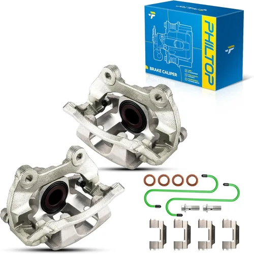 Miniatura 20 de PHILTOP Conjunto de Pinza de Freno de Disco Delantero Compatible con Jeep Wrangler 1990-2006, Jeep Cherokee 1990-2001, Grand Cherokee 1993-1998