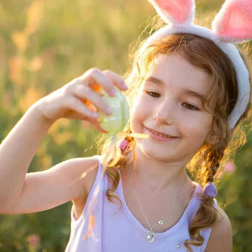 Miniatura 2 de Regalos de unicornios para niñas y niños, collar de corazón, collares de unicornio para niñas, collares con iniciales, joyería de unicornio, joyería