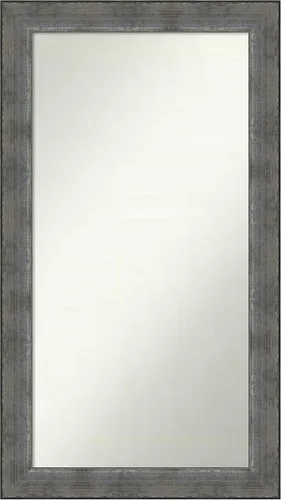 Miniatura 162 de Amanti Art Espejo de baño plateado para sobre el fregadero, 24 x 24 pulgadas, espejo cuadrado de peltre forjado a medida, marco de madera casual