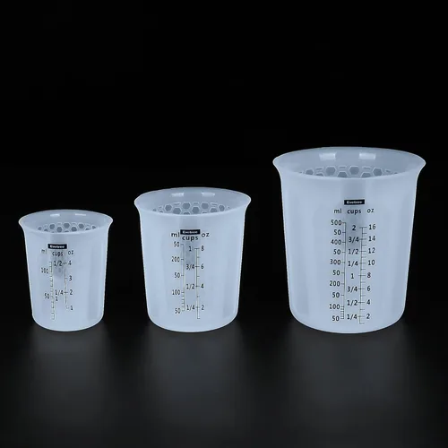 Taza medidora de silicona para cocinar Taza de medición flexible de silicona para mantequilla, chocolate, agua, 1/2 taza y 1 taza y 2 tazas